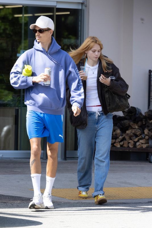 MIA REGAN and Romeo Beckham Leaves Erewhon in Calabasas 06/13/2023