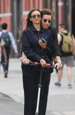 NINA DOBREV Rides a Scooter Out in New York 06/20/2023