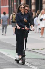 NINA DOBREV Rides a Scooter Out in New York 06/20/2023