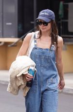 OLIVIA WILDE in Denim Overalls Out in Los Angeles 06/08/2023