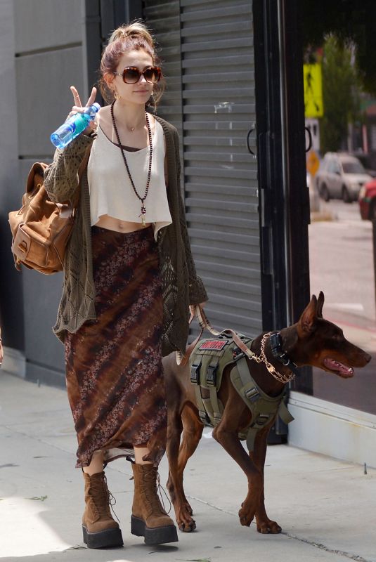 PARIS JACKSON Out with Her Doberman Pincher in West Hollywood 06/04/2023