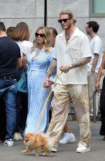Pregnant DILETTA LEOTTA and Loris Karius Out with Their Dog in Milan 06/06/2023