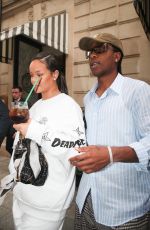 Pregnant RIHANNA Leaves Her Hotel in Paris 06/21/2023