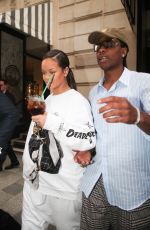 Pregnant RIHANNA Leaves Her Hotel in Paris 06/21/2023