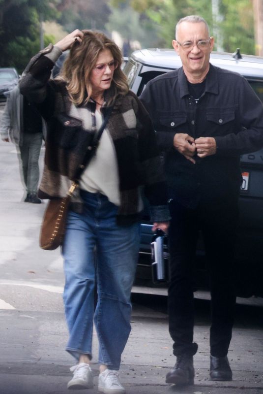 RITA WILSON and Tom Hanks Out for Dinner at Maria Shriver