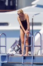 SARAH MURDOCH in Swimsuit on Their New Yacht in St. Tropez 06/24/2023