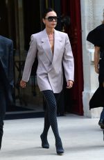 VICTORIA BECKHAM Leaves La Reserve Hotel in Paris 06/27/2023