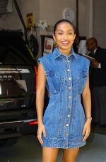 YARA SHAHIDI Arrives at Live with Kelly and Mark in New York 04/25/2023