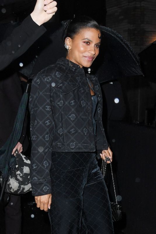 ZAZIE BEETZ Arrives at Chanel Tribeca Artists Dinner in New York 06/12/2023