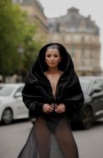 ALEXANDRA PEREIRA Arrives at Stephane Rolland Fall/winter 23/24 Haute Couture Show in Paris 07/04/2023
