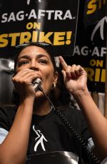 ALEXANDRIA OCASIO-CORTEZ at SAG-AFTRA and WGA Picket Line at Netflix Offices in New York 07/24/2023