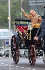 AMANDA HOLDEN Dressed as a Princess Filming an Advert for a Mobile Phone Game in London 07/04/2023