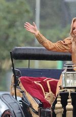AMANDA HOLDEN Dressed as a Princess Filming an Advert for a Mobile Phone Game in London 07/04/2023