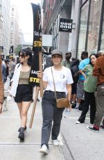 AMERICA FERRERA at SAG-AFTRA Picket Line at Netflix Offices in New York 07/20/2023