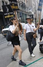 AMERICA FERRERA at SAG-AFTRA Picket Line at Netflix Offices in New York 07/20/2023