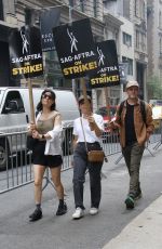 AMERICA FERRERA at SAG-AFTRA Picket Line at Netflix Offices in New York 07/20/2023