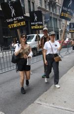 AMERICA FERRERA at SAG-AFTRA Picket Line at Netflix Offices in New York 07/20/2023