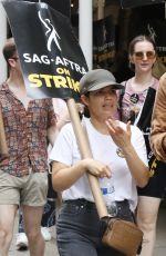 AMERICA FERRERA at SAG-AFTRA Picket Line at Netflix Offices in New York 07/20/2023