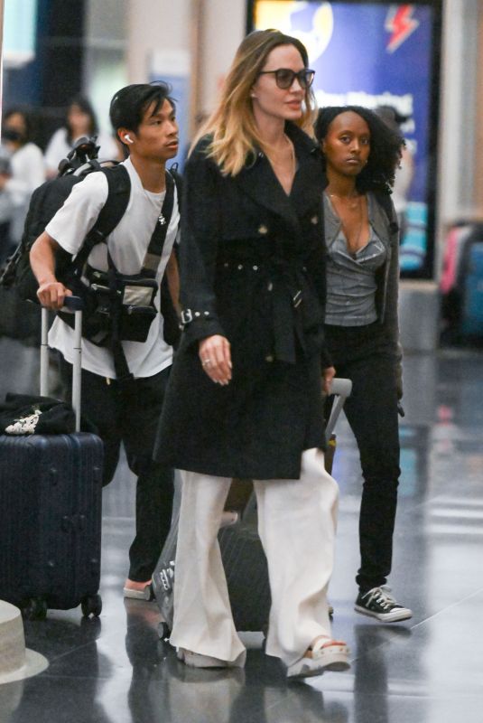 ANGELINA JOLIE Arrives at JFK Airport in New York 07/15/2023