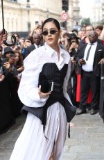 ARAYA HARGATE Arrives at Jean Paul Gaultier Haute Couture Spring/Summer 23/24 Show at Paris Fashion Week 07/05/2023