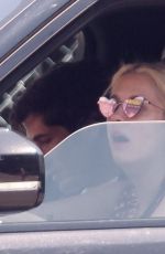ASHLEY BENSON and Brandon Davis Out Driving in Los Feliz 07/02/2023