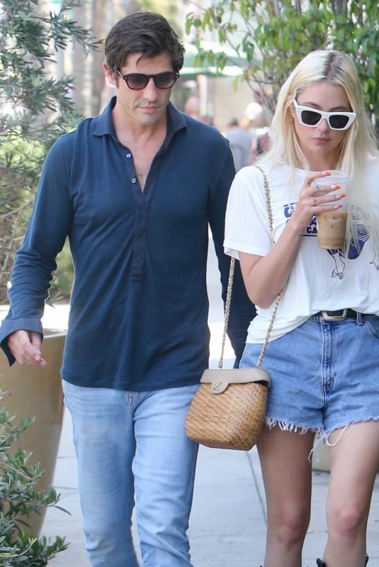 ASHLEY BENSON and Brandon Davis Out for Lunch in Beverly Hills 07/24/2023