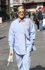 ASHLEY ROBERTS Arrives at Heart Radio in London 07/25/2023
