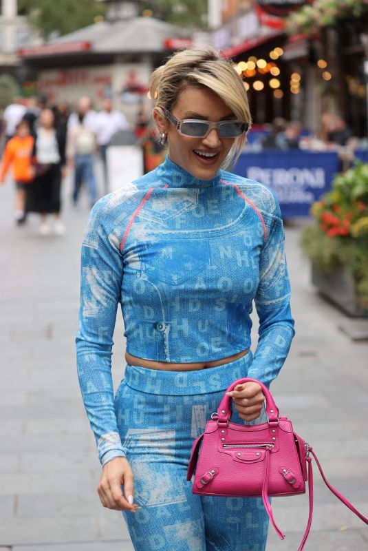 ASHLEY ROBERTS Arrives at Heart Radio Show in London 07/28/2023
