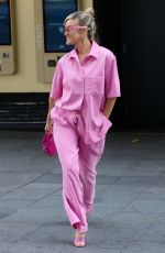 ASHLEY ROBERTS Leaves Globe Radio Studios at Leicester Square in London 07/21/2023