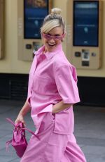 ASHLEY ROBERTS Leaves Globe Radio Studios at Leicester Square in London 07/21/2023