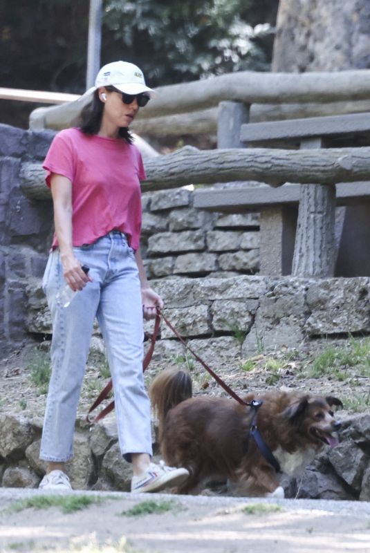 AUBREY PLAZA Out with Her Dog in Los Feliz 07/25/2023