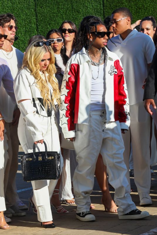 AVRIL LAVIGNE and Tyga Arrives at 4th of July White Party at Nobu in Malibu 07/04/2023