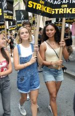 BAILEE MADISON, CHANDLER KINNEY and MALIA PYLES at Sag-aftra Actors Union Strike in New York 06/17/2023