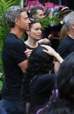 BELLAMY YOUNG at Rock the City for a Fair Contract Rally at Times Square in New York 07/25/2023
