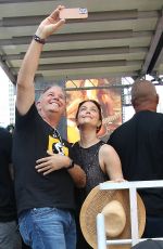 BELLAMY YOUNG at Rock the City for a Fair Contract Rally at Times Square in New York 07/25/2023