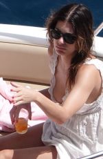 CAMILA MORRONE on a Boat with Her Mother LUCILA SOLA at Amalfi Coast 07/20/2023