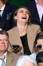 CARA DELEVINGNE and MINKE at Wimbledon Tennis Championships in London 07/10/2023
