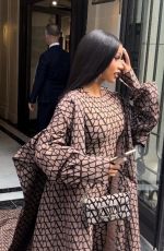 CARDI B Leaves Valentino Store in Paris 07/04/2023