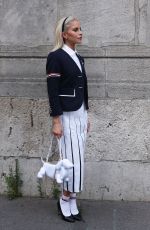 CARO DAUR Leaves Thom Browne Show at Haute Couture Week in Paris 07/03/2023