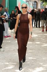CAROLINE DAUR Arrives at Elie Saab Haute Couture Spring/Summer 23/24 Show at Paris Fashion Week 07/05/2023