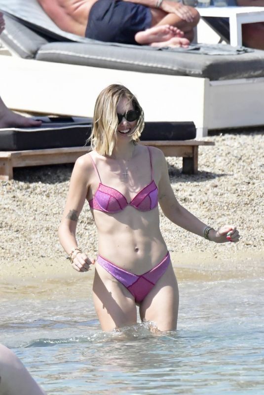 CHIARA FERRAGNI in Bikini on the Beach in Mykonos 07/15/2023