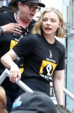 CHLOE MORETZ and RACHEL ZEGLER at Rock the City for a Fair Contract Rally at Times Square in New York 07/25/2023