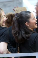 CHLOE MORETZ and RACHEL ZEGLER at Rock the City for a Fair Contract Rally at Times Square in New York 07/25/2023