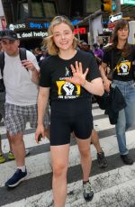 CHLOE MORETZ at Sag-aftra Strike at Times Square in New York 07/25/2023