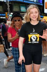 CHLOE MORETZ at Sag-aftra Strike at Times Square in New York 07/25/2023