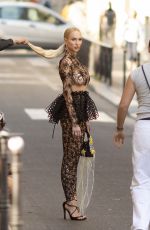 CHRISTINE QUINN Filming a TV Show in Paris 07/08/2023