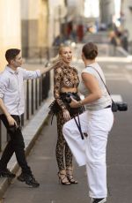 CHRISTINE QUINN Filming a TV Show in Paris 07/08/2023