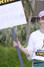 ELIZABETH REASER at Sag-aftra Strike in Los Angeles 07/25/2023
