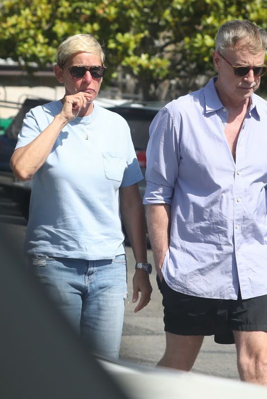 ELLEN DEGENERES Out for Lunch with Her Brother Vance in Montecito 07/01/2023