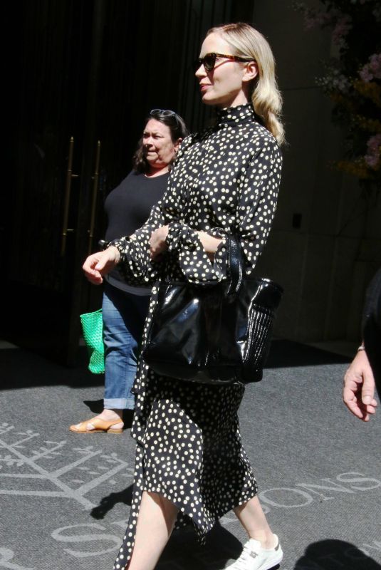 EMILY BLUNT Arrives at Press junket for Oppenheimer in New York 07/07/2023